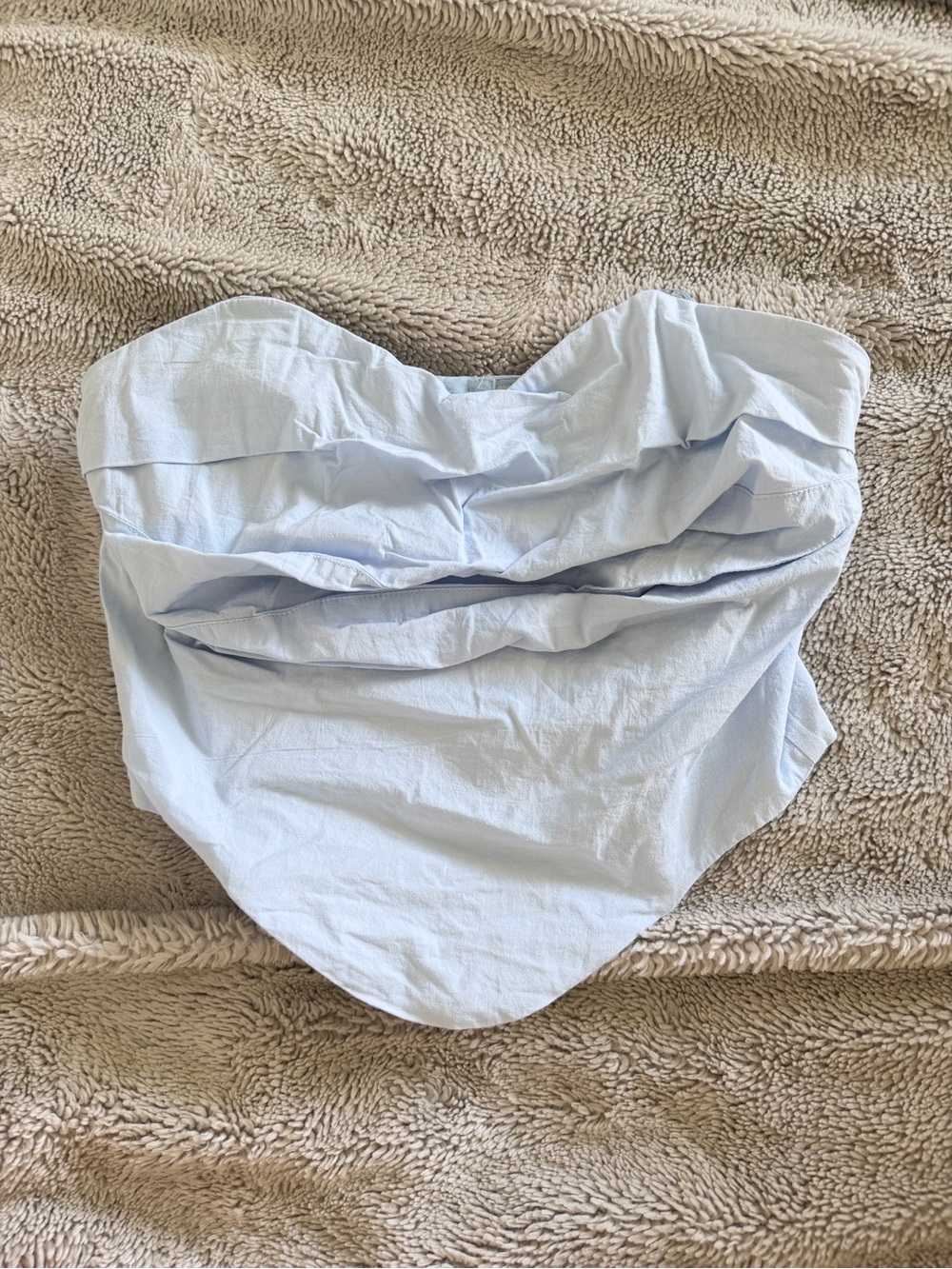 Light Blue Strapless Corset Top